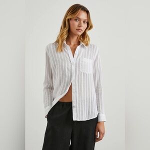 Rails White Shadow Stripe Charli Shirt